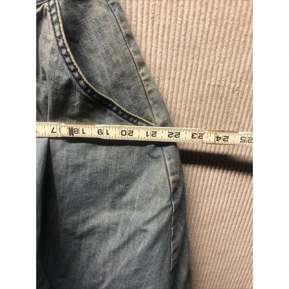 H&M Denim Bubble Skirt Size 10 Pockets Stained Thrashed - Picture 10 of 15